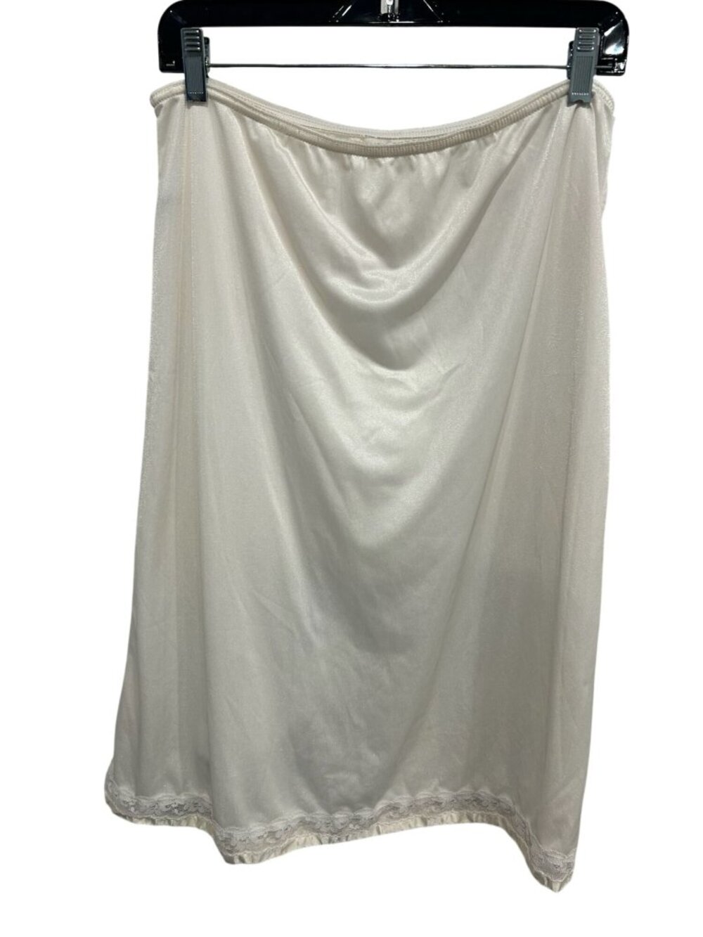 Mel-Lin Large White Vintage Nylon Half Slip Lace Trim USA Made Romanticcore